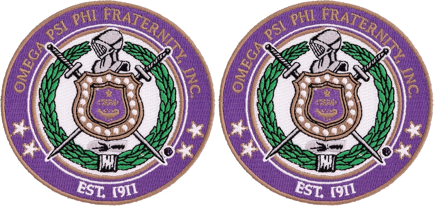 Desert Cactus Omega Psi Phi Patch – Embroidered Iron On/Sew On Applique for Blazers, Jackets, Backpacks, Bags, Hats & Tactical Gear – OPP Omega Ques (Design B) (Pack of 2)