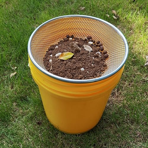 Vista 5 de Tamiz de compost de tierra de arena para jardinería, perfecto para cubos de 5 galones (1, 1/8 pulgadas)