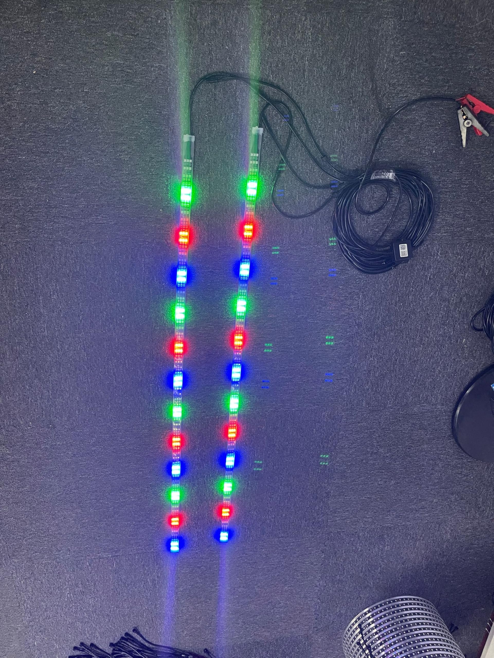 Sando Tech 2PCS 4FT Dream Chasing Color Triple Row Led Strip Light 12V Without Controller (Replacement for 15.5'' Wheel Light)