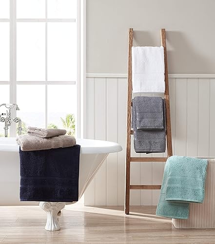 Miniatura 6 de Nautica - Juego de 6 toallas de baño, absorbentes y resistentes a la decoloración, decoración de baño de moda (turquesa océano, 6 piezas)