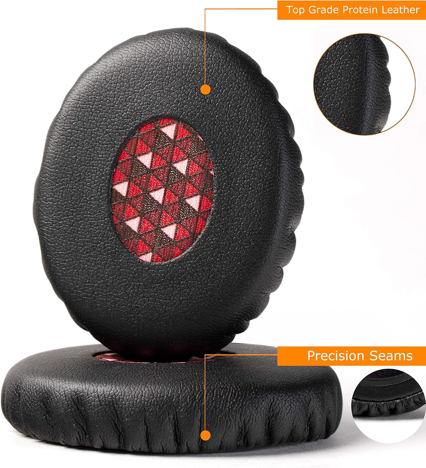 EARSUN Upgrade Bose On-Ear 2 (OE2) Earpad Replacement Compatible with Bose OE2 OE2i SoundLink SoundTrue Ear Pads Cushion Muffs(On Ear Headphones ONLY), Black w/Red Mesh