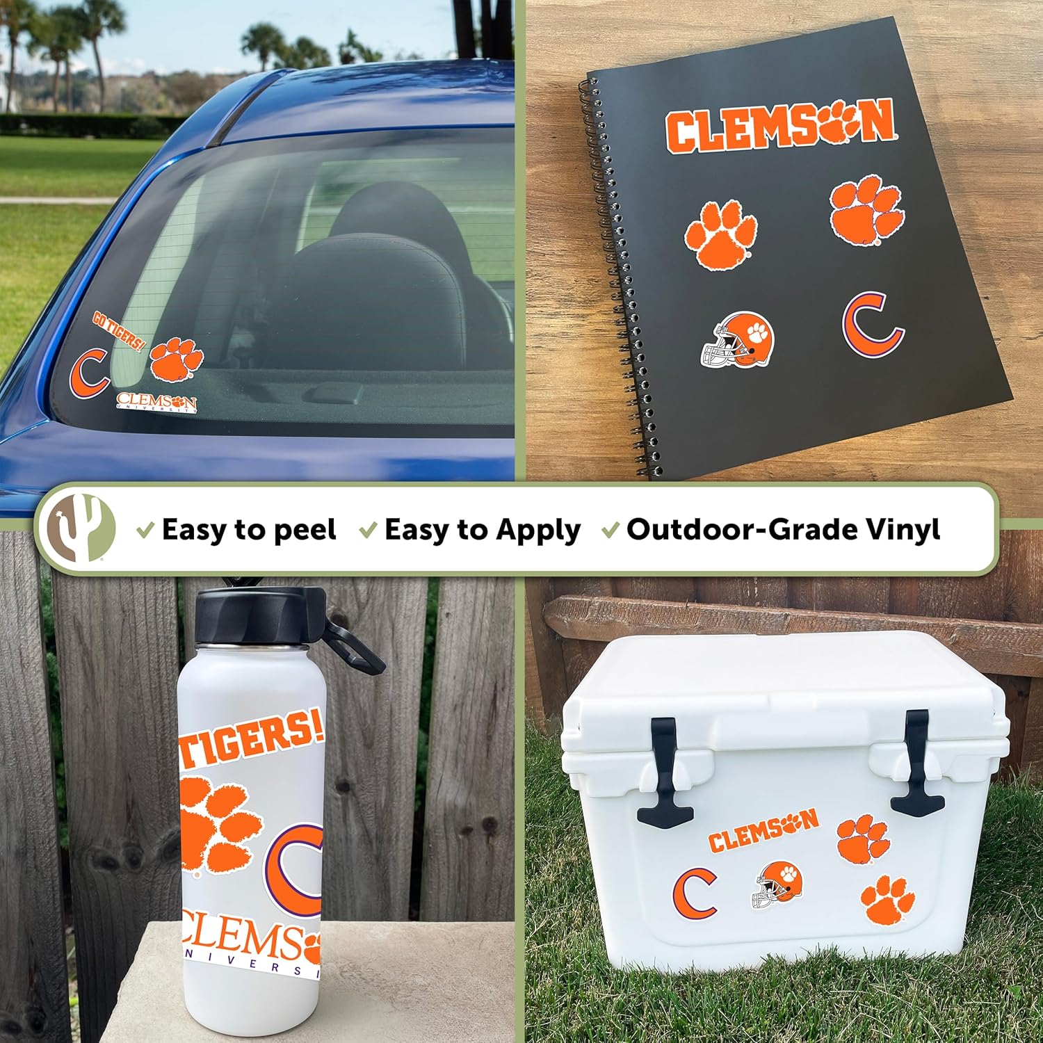 Desert Cactus Clemson University Sticker Tigers Vinyl Decals Laptop Water Bottle Car Scrapbook Sheet T2 (Type 2) - Image 2