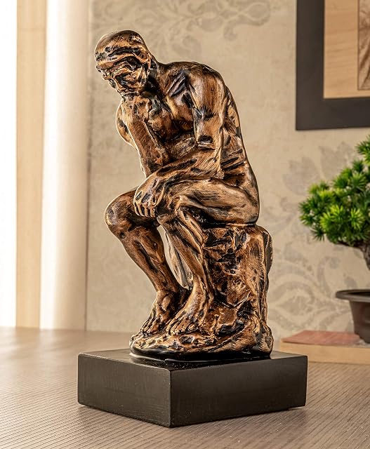 TIED RIBBONS Human Sculpture Figurine Ornament Thinking Posture Creative Modern Abstract Design Art Figurine for Home Living Room Decorative Display - Polyresin Handmade