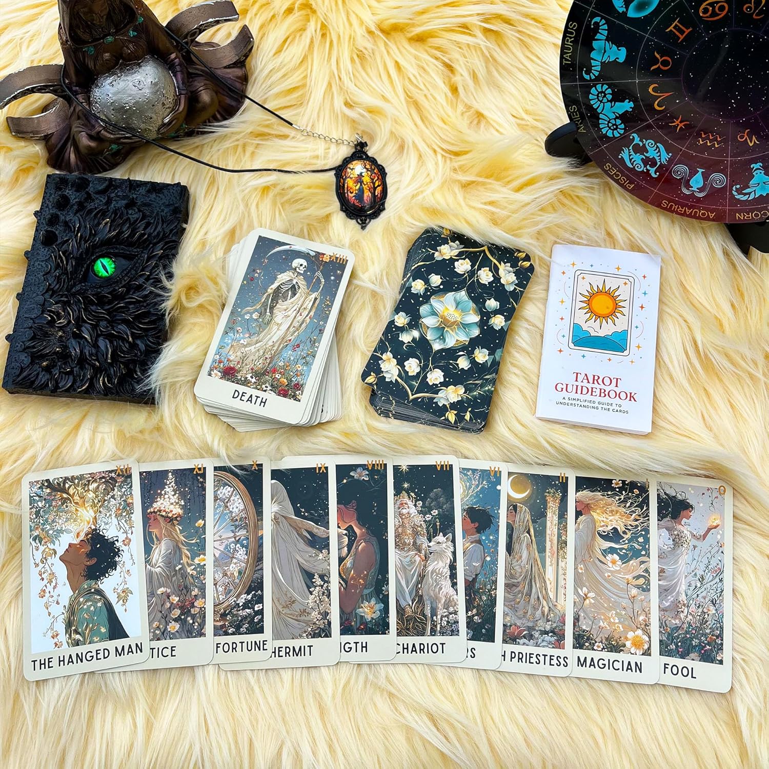 DPEHAKMK Tarot Deck Unique, 78 Floral Tarot Cards with Guidebook, Modern Witch Tarot for Beginners and Experienced Readers, Divination and Spiritual Growth Tool - Image 8