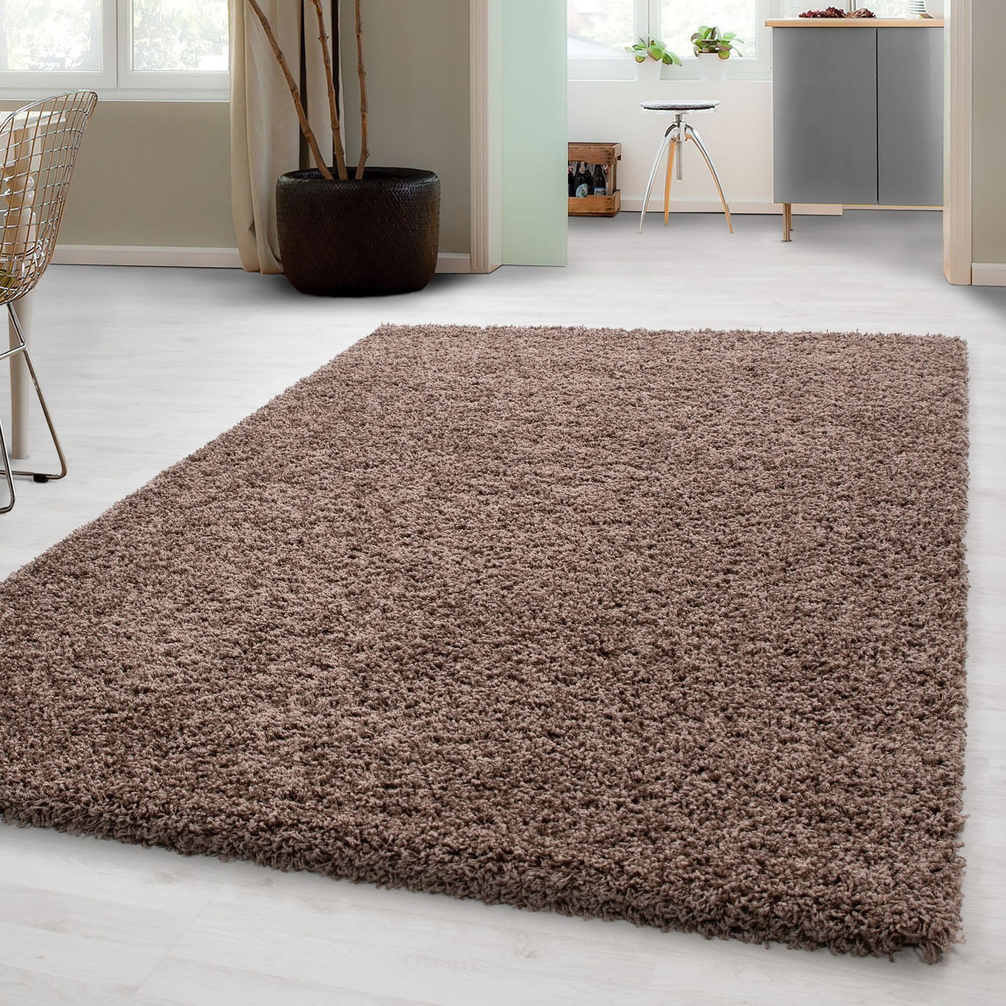 Carpetsale24 Shaggy Hochflor Teppich weich flauschig modern einfarbig Perfekt für Wohnzimmer für Wohnzimmer Schlafzimmer Flur