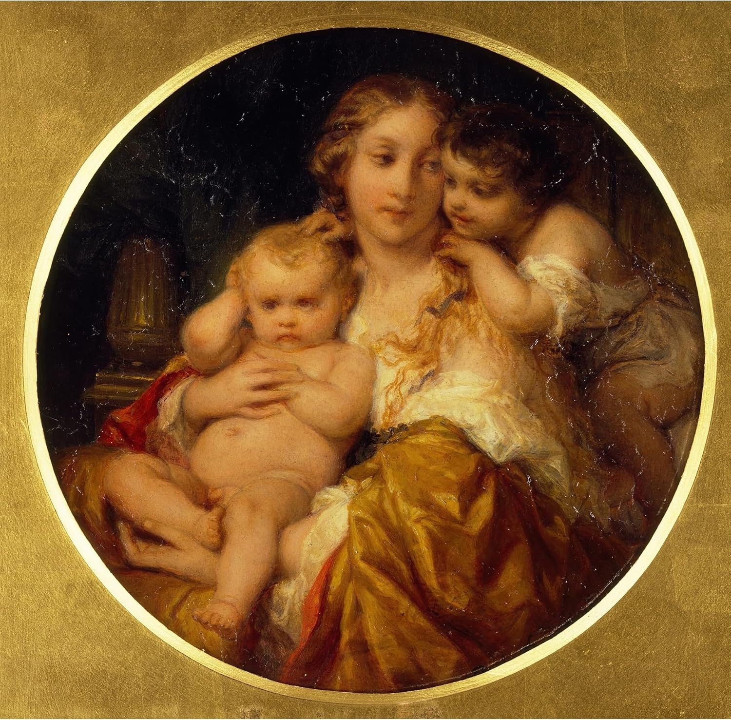 ArtDirect Mother and Children (c. 1843-1848) Unframed Art Print Giclee Poster by Paul Delaroche - Ready for Framing with Customization Sizes 8x8, 11x11, 16x16, 24x24, 37x36 and 49x48 inches