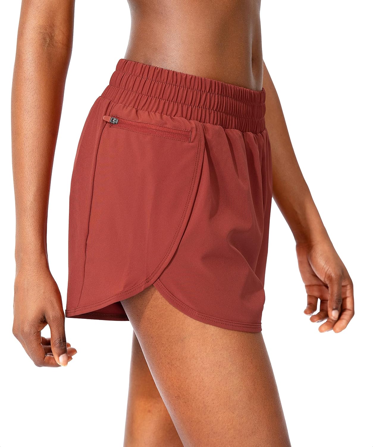  Womens Running Shorts with Zipper Pockets 3"/5" High Waisted Athletic Gym Workout Shorts for Women with Liner thumbnail