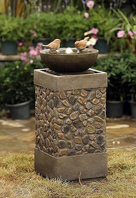 Jeco Two Layers and Birds Fountain with Led Light