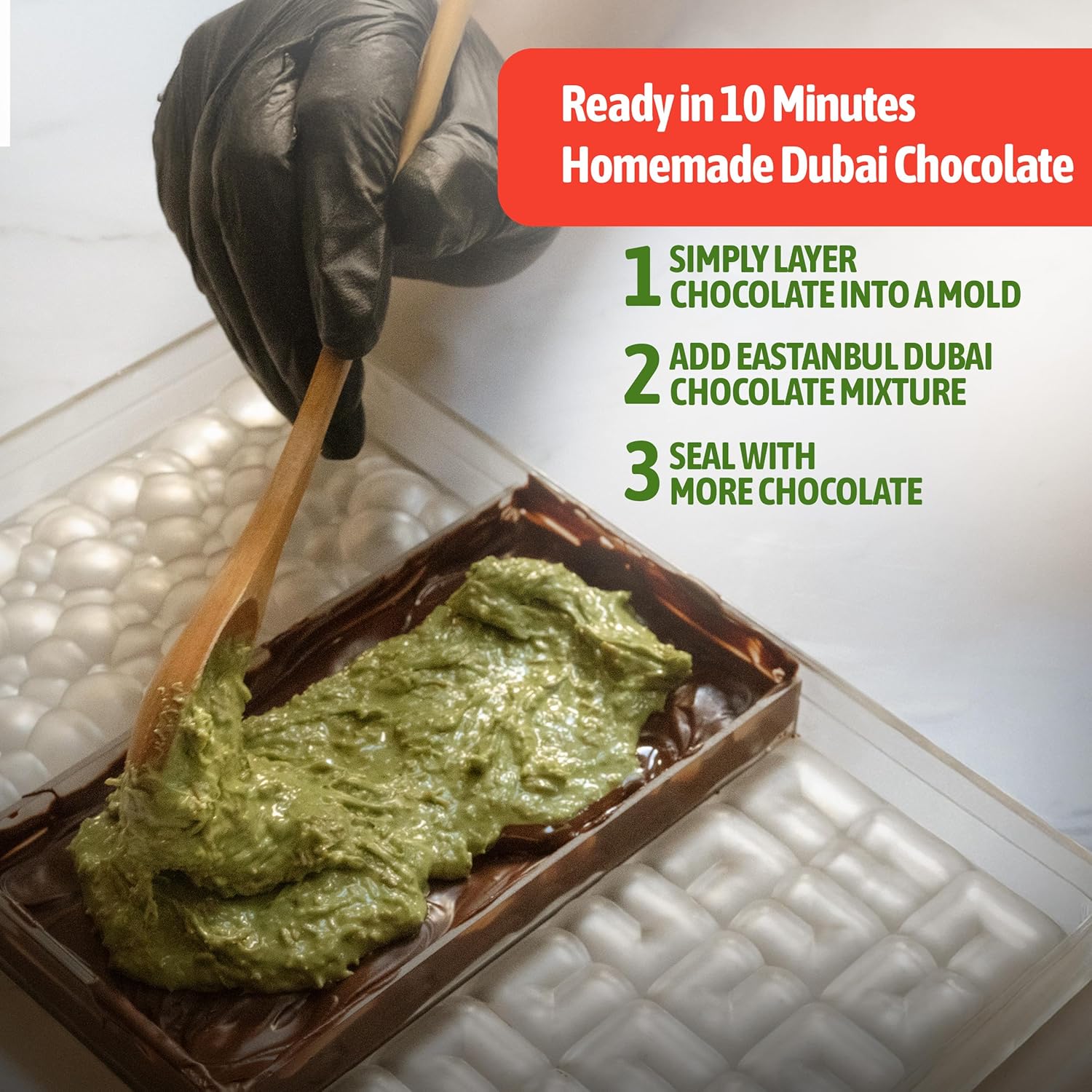 Eastanbul Dubai Chocolate Bar Mixture, 1.3lb, Dubai Chocolate Bar Pistachio Filling, Crispy Premium Kataifi and Pistachio Cream, Single Ingredient to Make Viral Candy