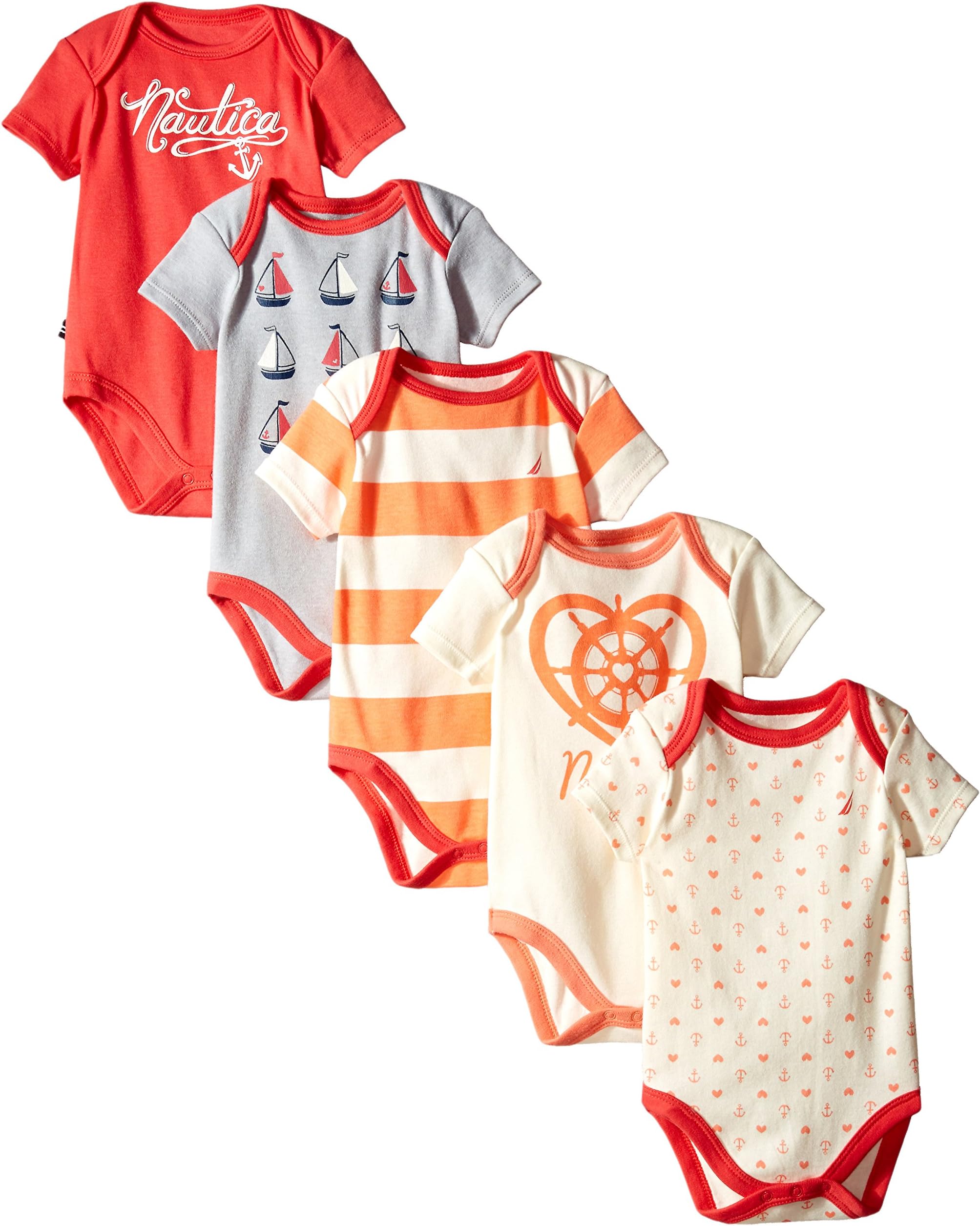 Nautica Girls' 5 Pack Bodysuits