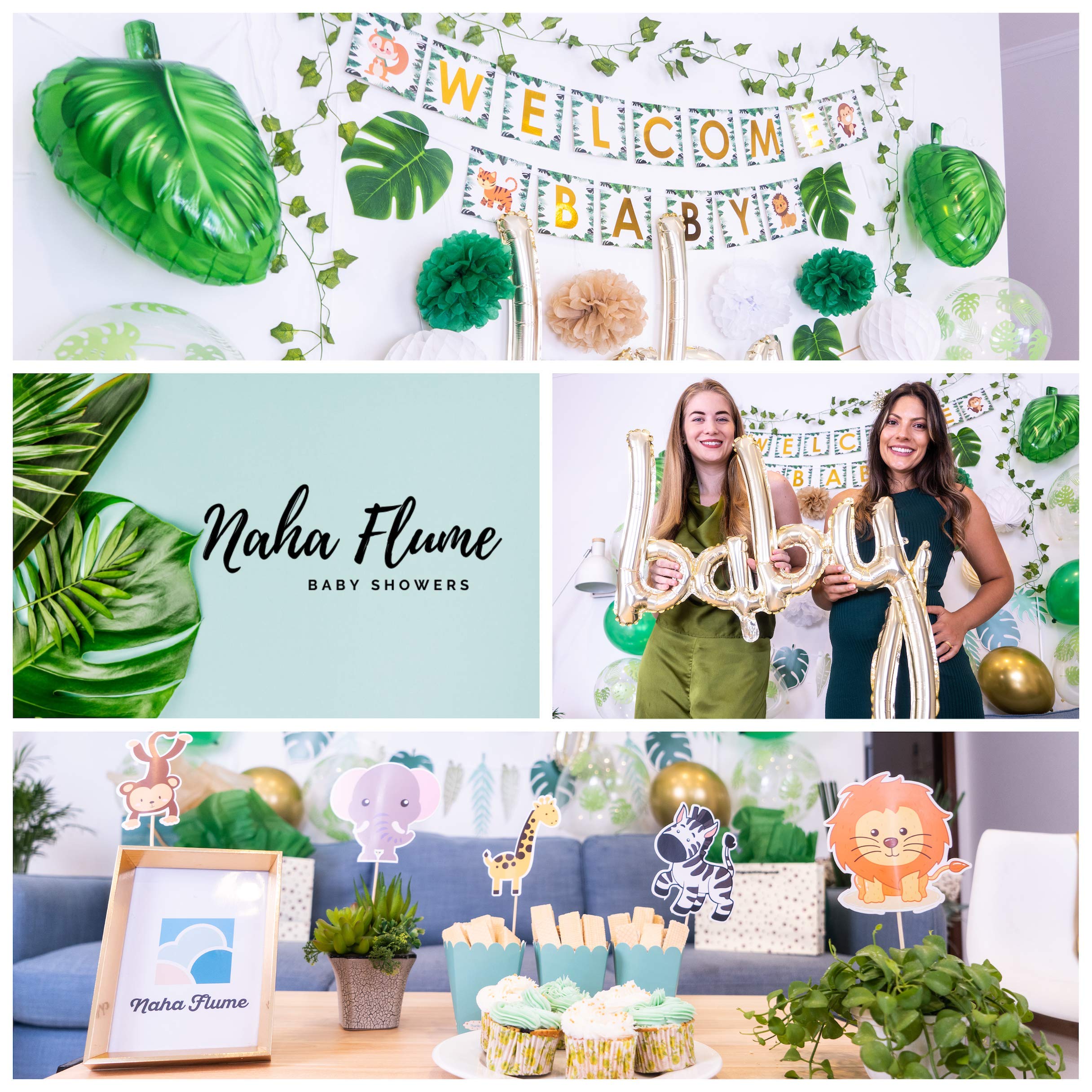 Safari Baby Shower Decorations for Boy 60 PCS Jungle Baby Shower Decorations Baby Boy Baby