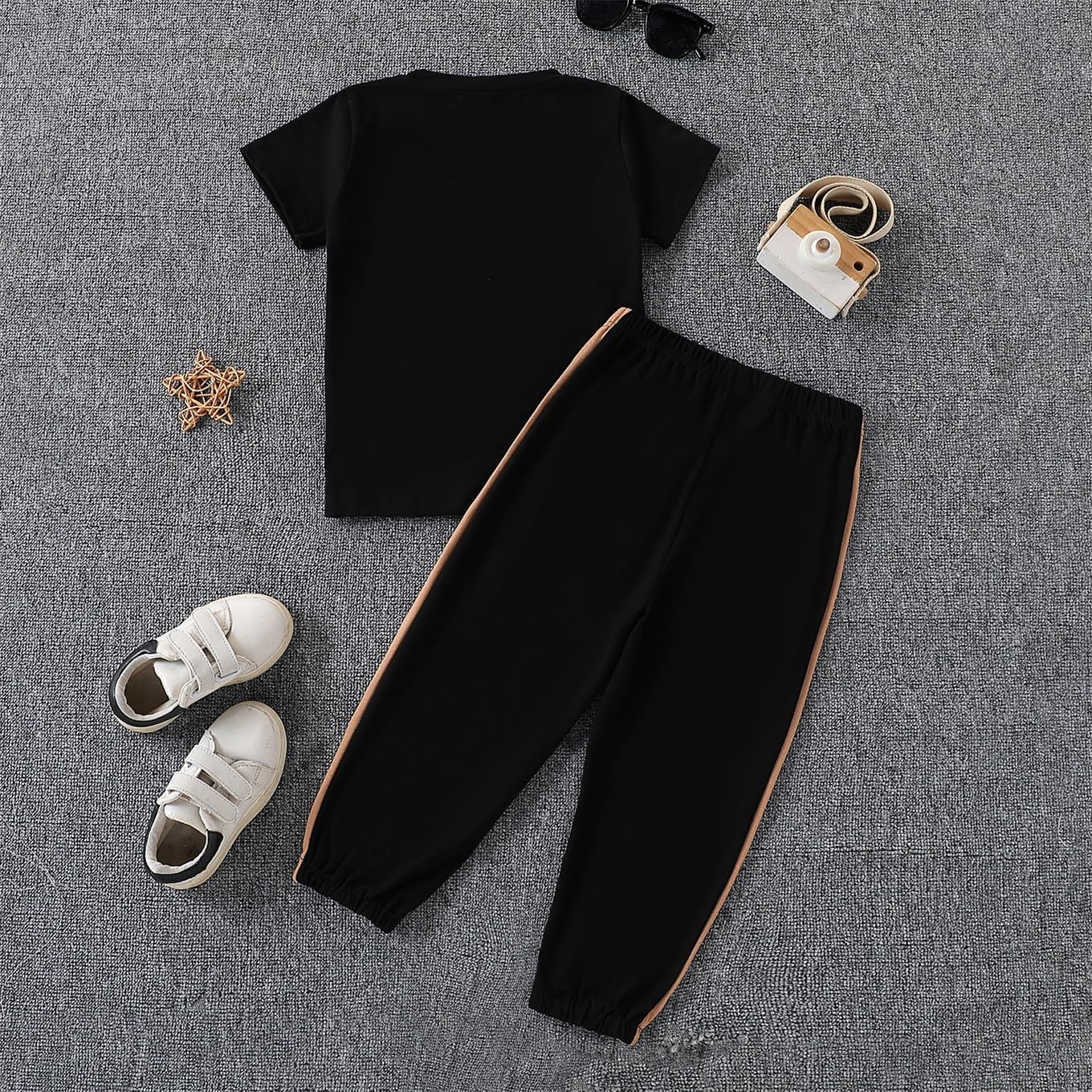 Kid Young Boy Clothes Outfits Casual Crew Neck Colorblock Short Sleeve Top 2pc Fall Pants Set - Image 7