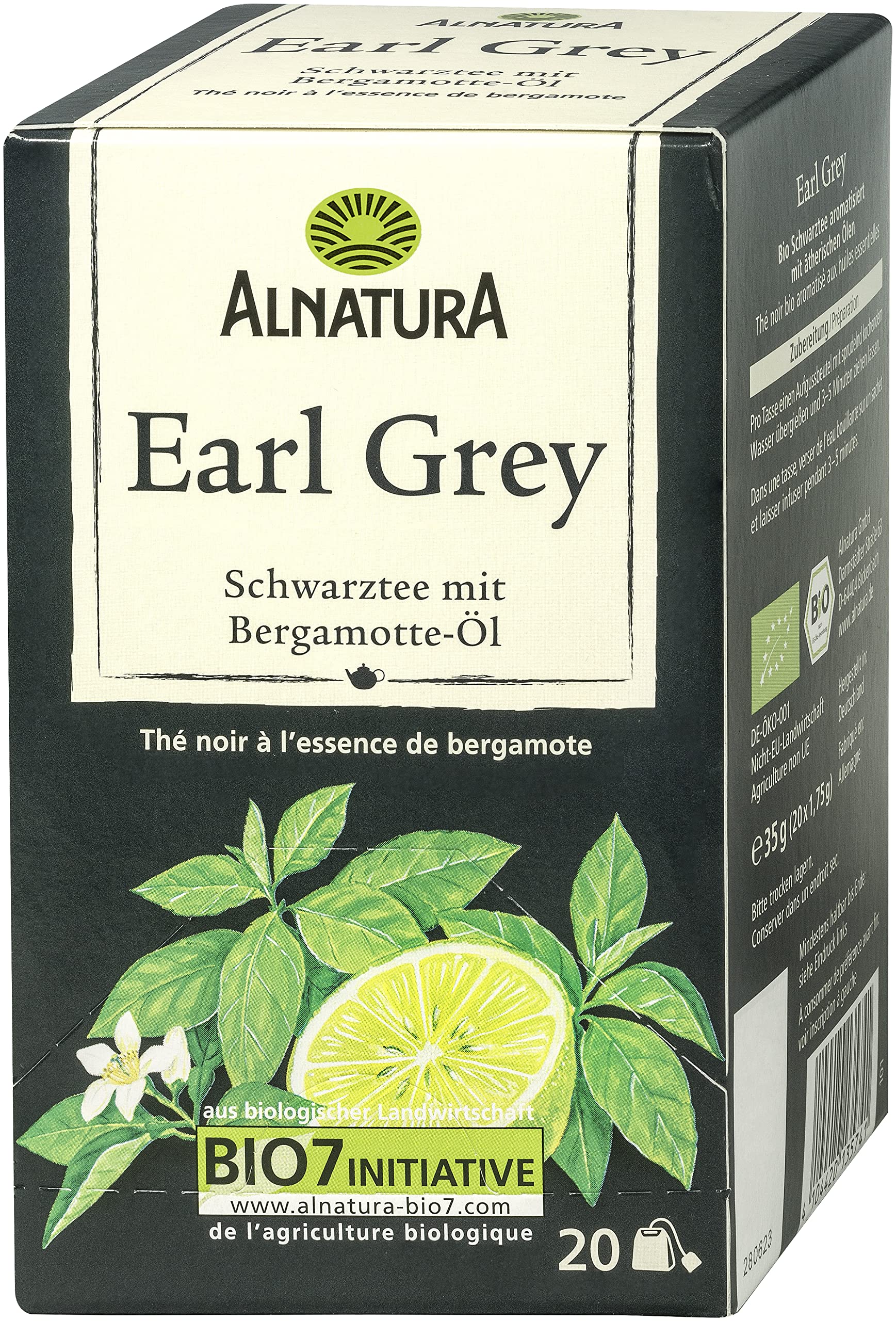 Alnatura Bio Earl Grey Tee, 20 Beutel, 35g