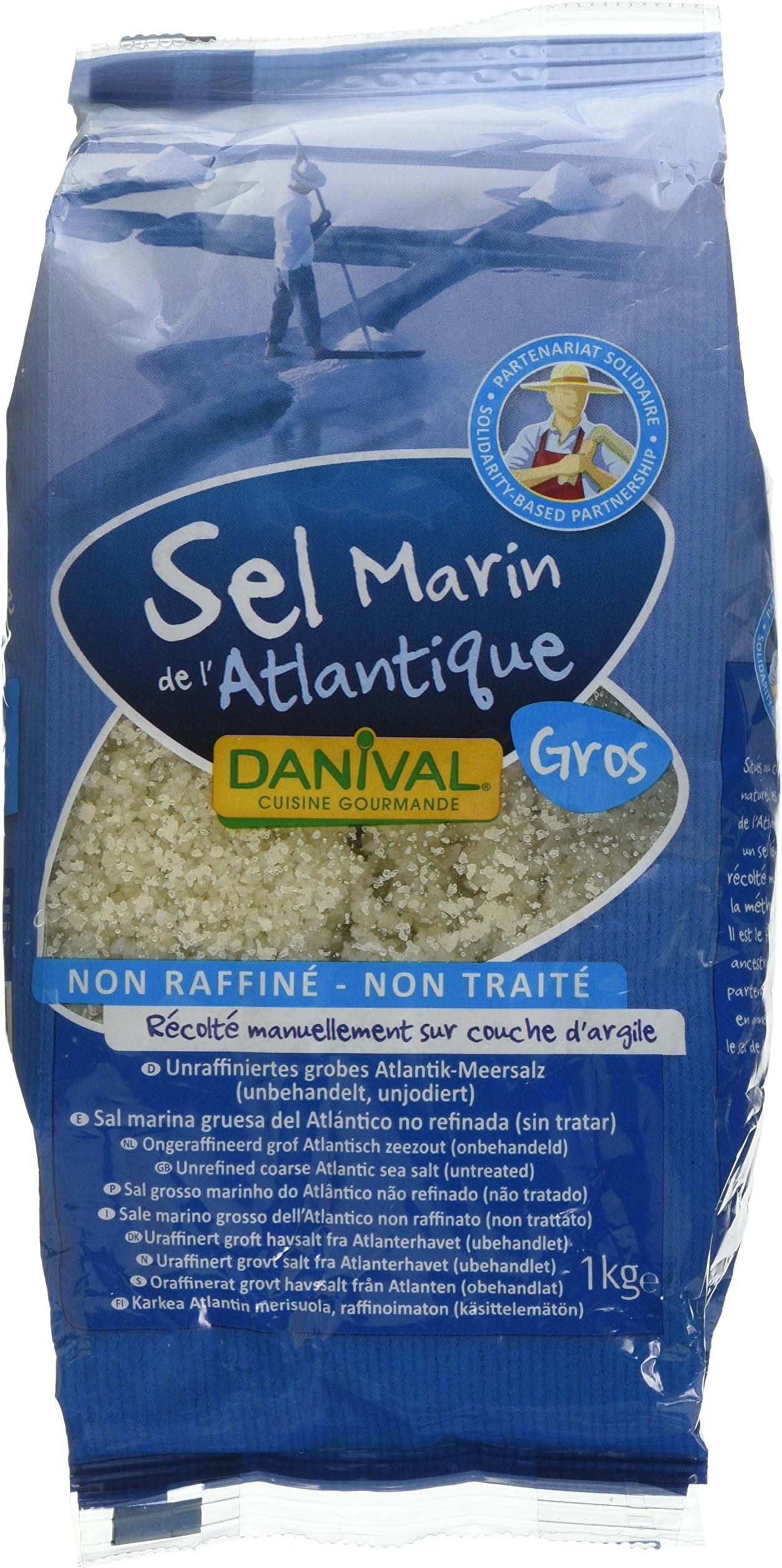 Danival Unrefined Coarse Sea Salt, 1 kg
