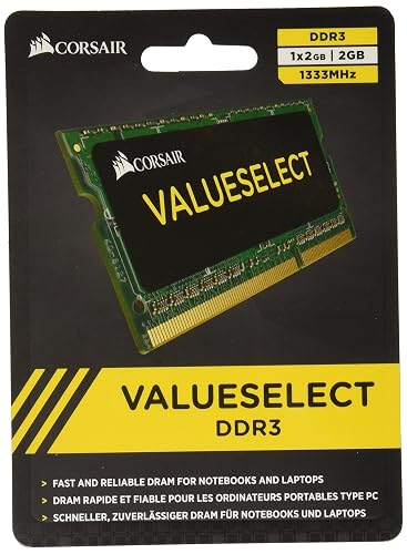 Corsair CMSO2GX3M1A1333C9 Value Select 2GB (1x2GB) DDR3 1333 Mhz CL9 Mainstream Notebook Memory Module -Green / Black
