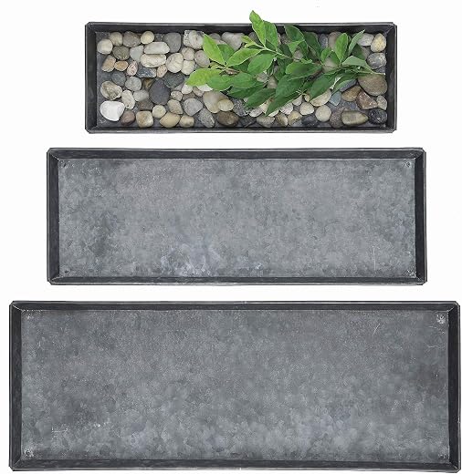 Zinc Trays, Set of 3