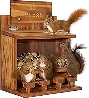 Vista 1 de MIXUMON Mesa Alimentadora de Ardillas The Nut Bar, Comedero de Mesa de Picnic de Madera para Ardillas, Alimentador de Ardillas Duradero para Mazorca