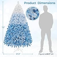 Vista 57 de Yaheetech Árbol de Navidad artificial preiluminado de 4.5 pies con luces blancas cálidas incandescentes, árbol de Navidad preiluminado completo