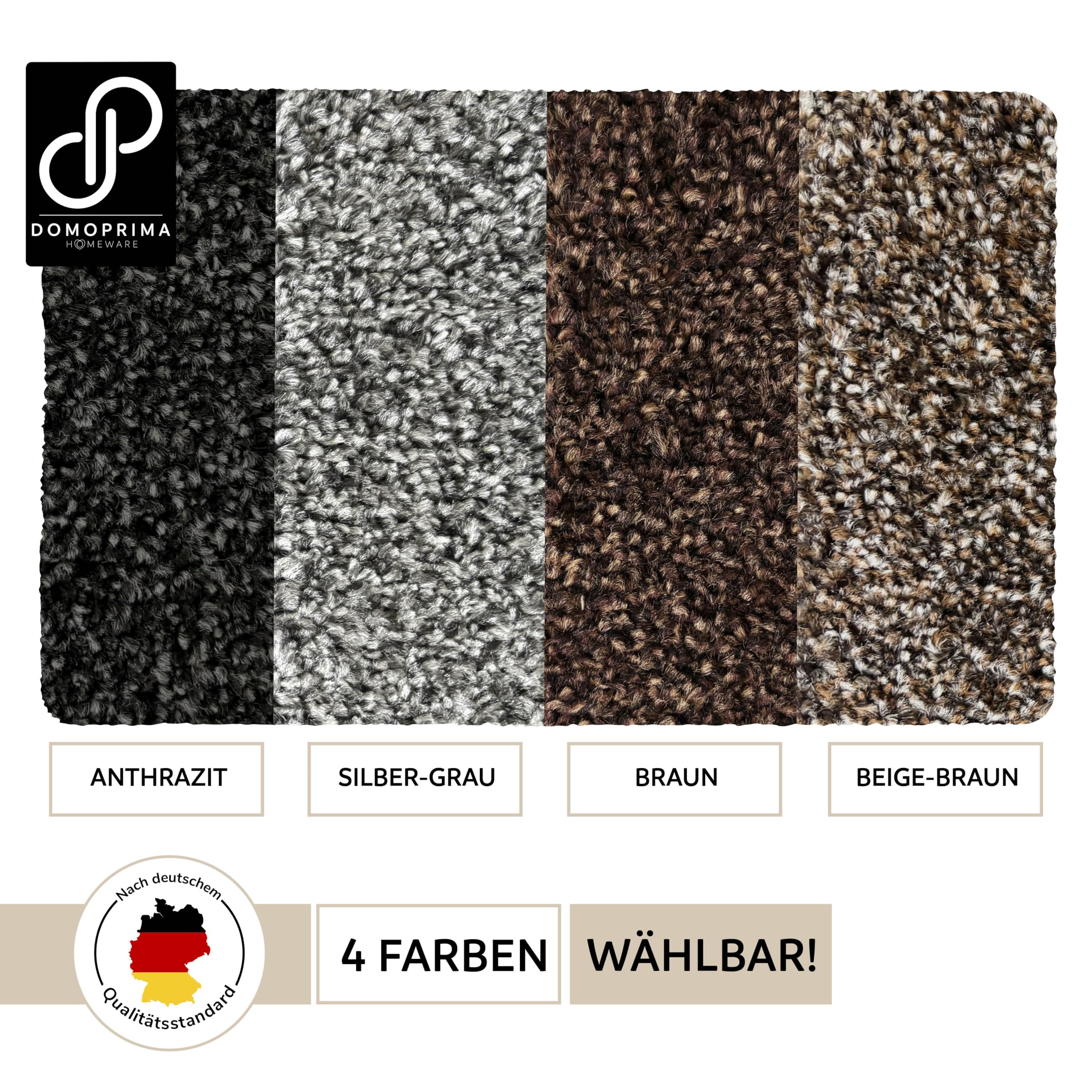 DOMOPRIMA Mikrofaser Schmutzfangmatte 80x50 Cm – Extrem Saugfähig, Waschbar, Rutschfest, Für Innen & Außen, Anthrazit-Hellgrau