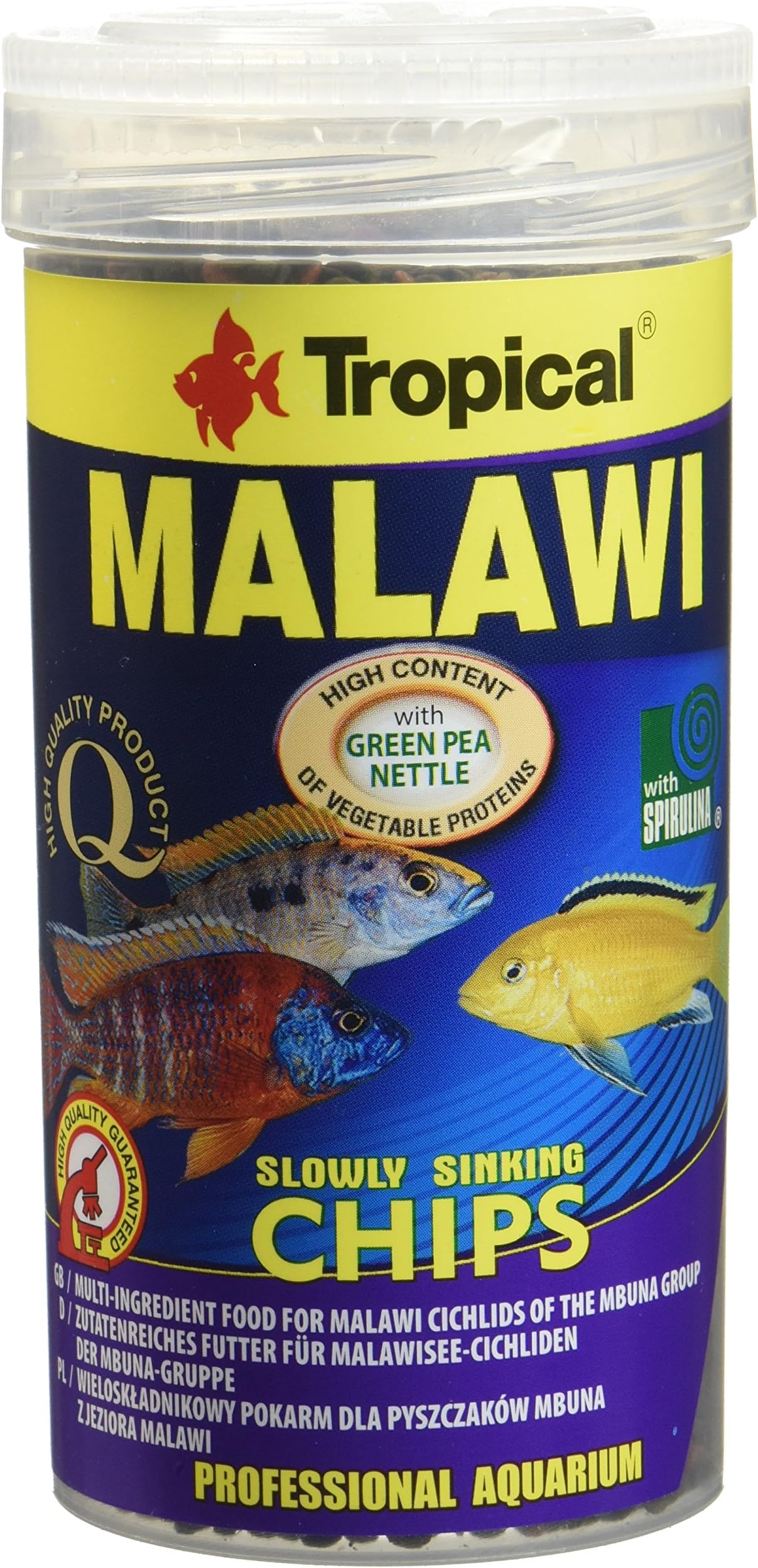Malawi Mbuna Chips Special for Malawi slowly sinking - Multi-ingredient food for daily feeding 250ml/130g