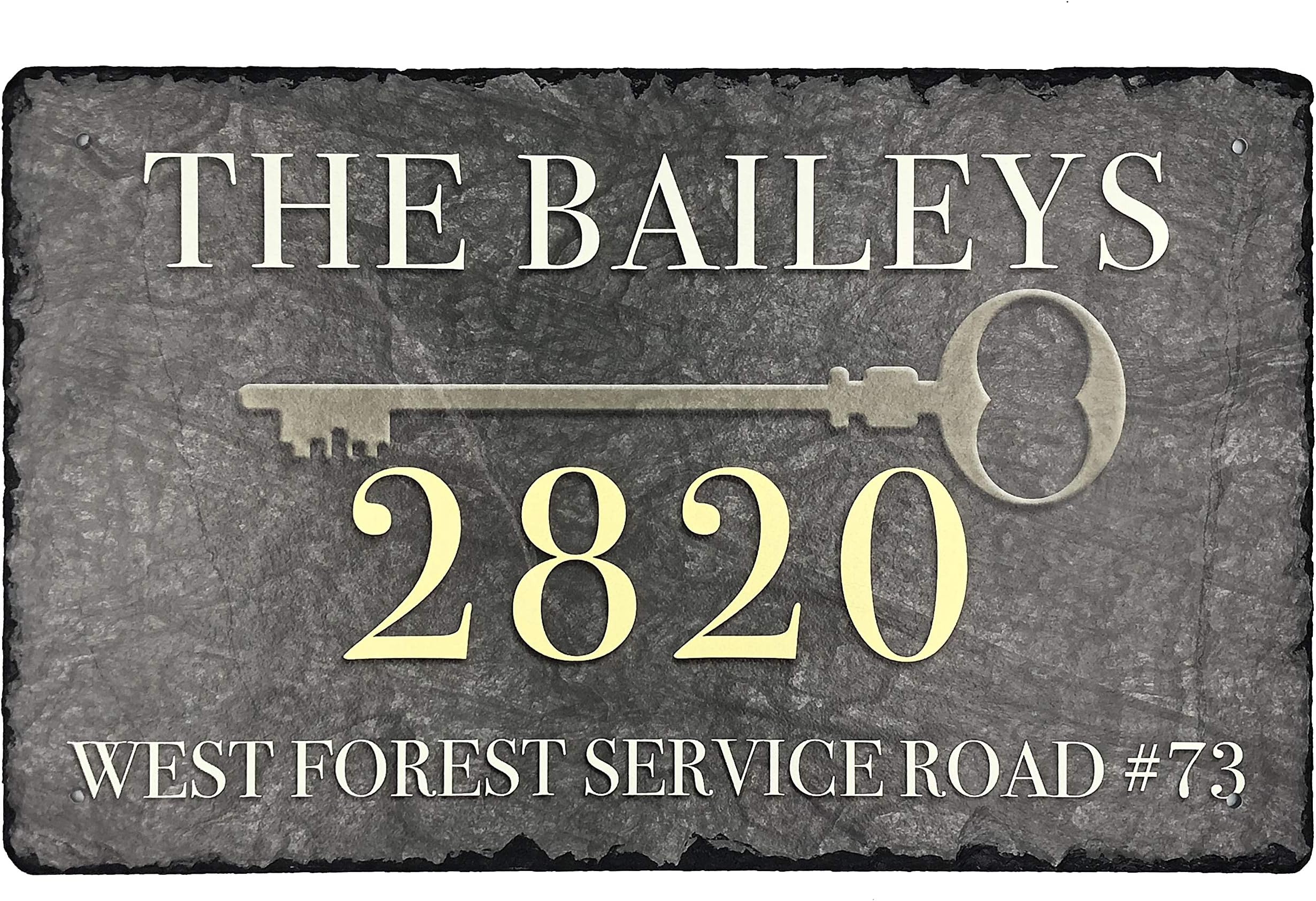 Handcrafted and Personalized Slate House Number sign (16"x10")