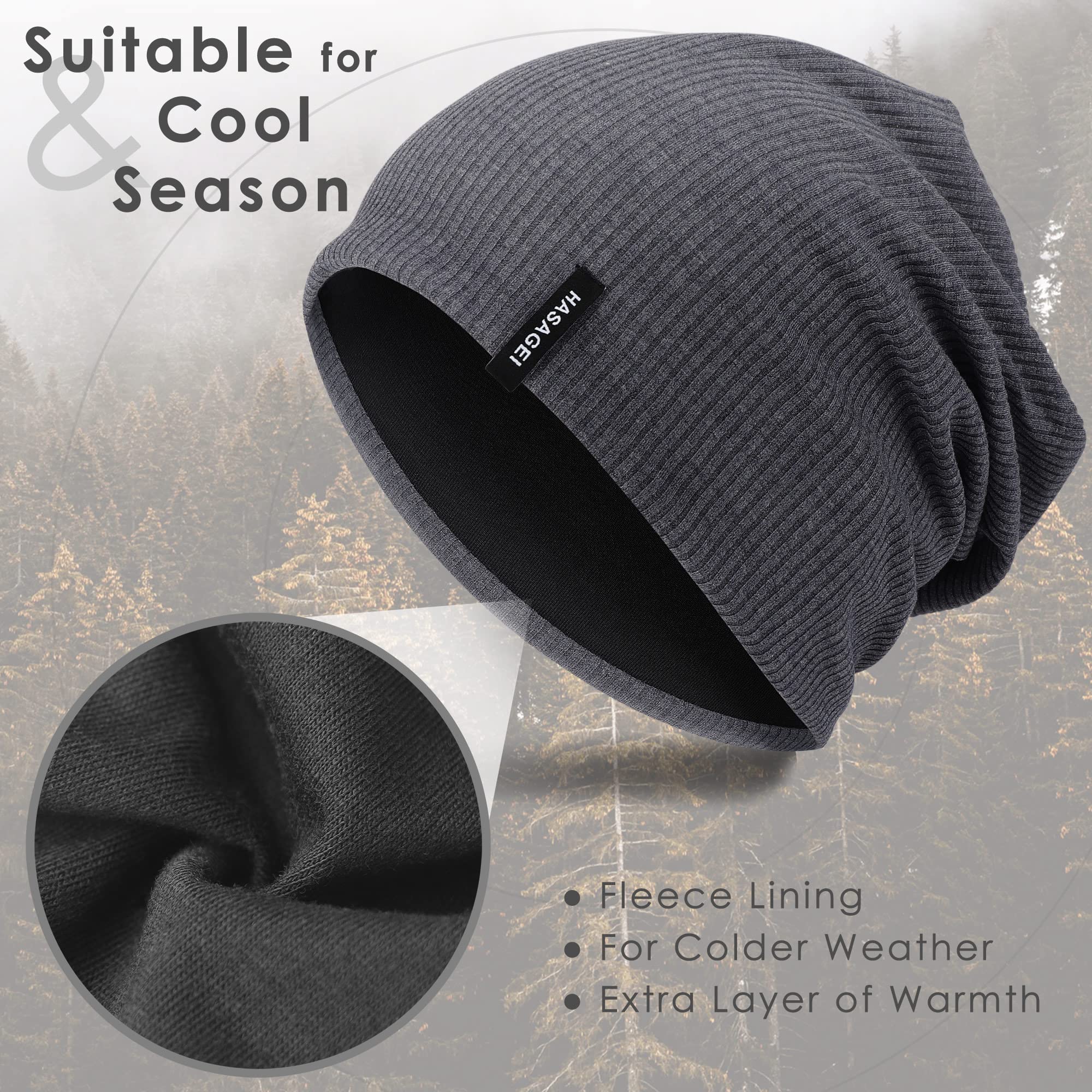 HASAGEI Czapka męska damska, czapka beanie, przejściowa, miękka, cienka czapka, lekka, modna czapka z dżerseju, czapka beanie, uniseks, czapka z chemii, idealna na wszystkie pory roku