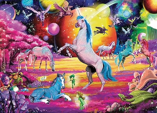 Universo de unicornios - Rompecabezas de fantasía arcoíris para adultos y niños | Juguete de rompecabezas de 1000 piezas | Teaser interactivo para