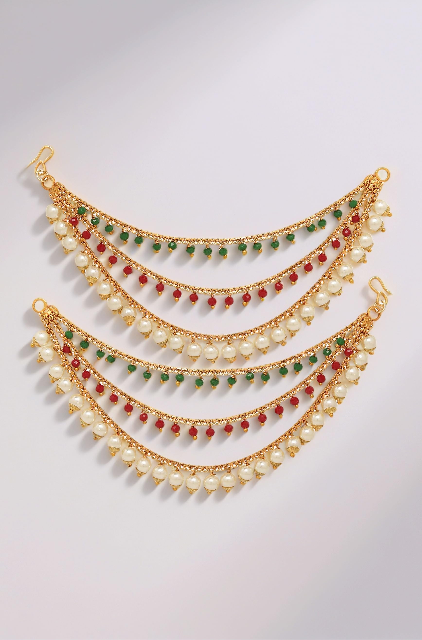 Women's Golden Gold Plated Long Hair Chain Jewellery Earring