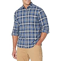 Amazon Essentials Camicia In Flanella Scozzese Con Bottoni A Maniche Lunghe Sagomata Uomo