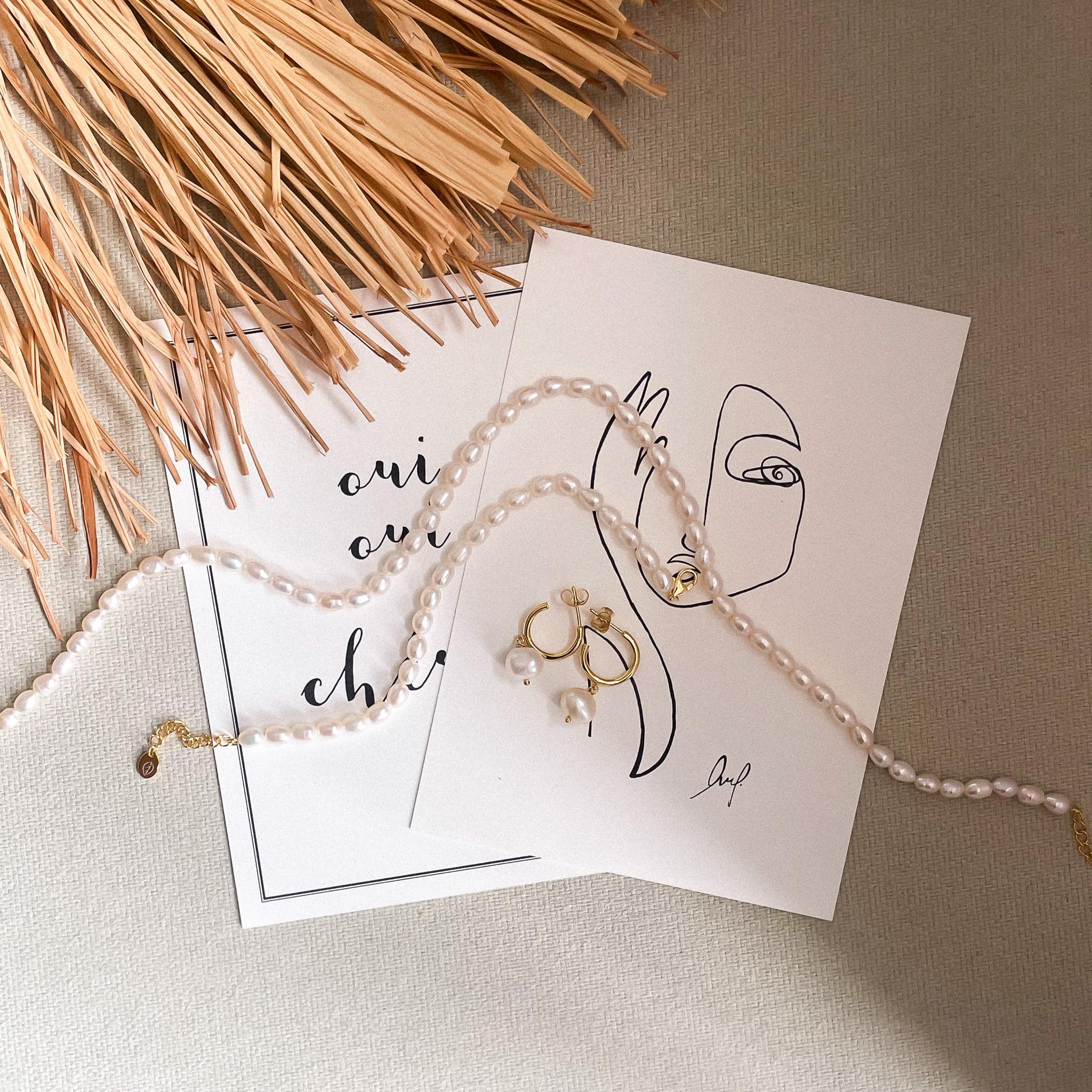 Mary & Jules Perlenarmband Damen Gold mit echten Süßwasserperlen und 925 Sterling Silber - aus recyceltem Silber, vergoldet, Perlenarmband Gold Damen für Frauen & Mädchen