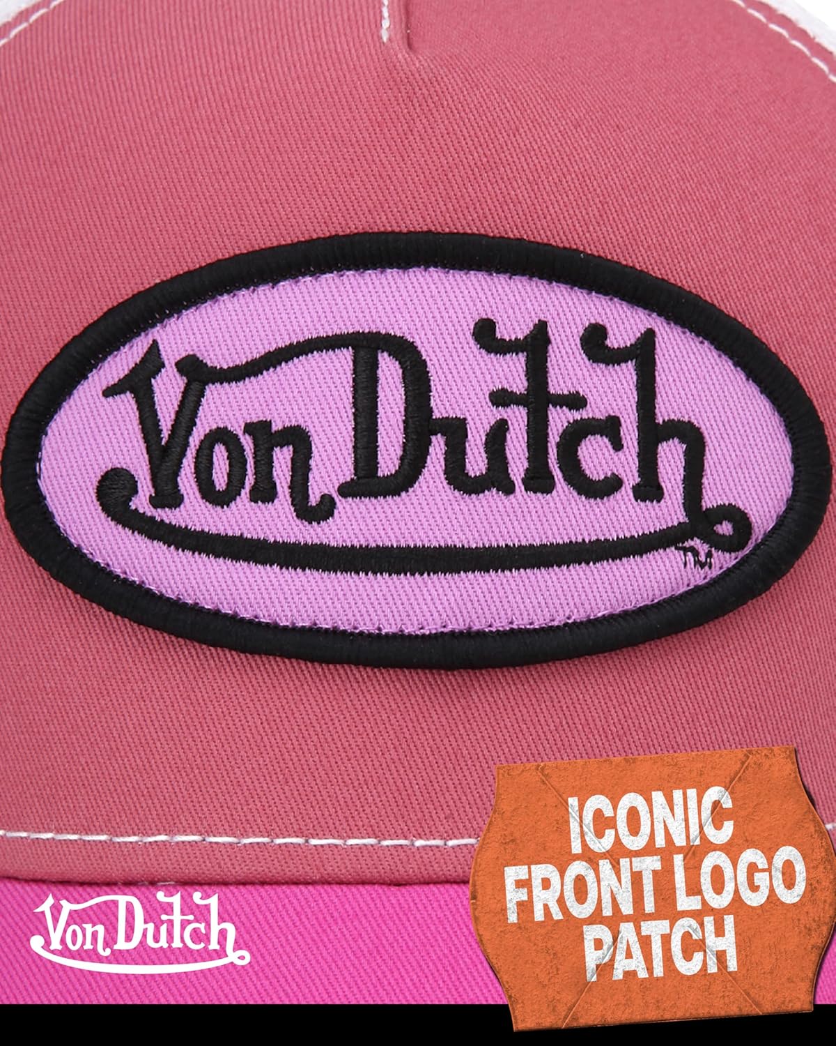 Von Dutch Unisex Trucker Hat - Curved Bill Mesh Back Retro Classic Colorblock Snapback Baseball Cap for Men and Women