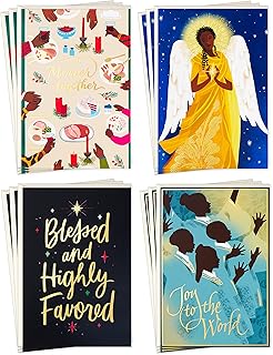 Hallmark Mahogany Religious Boxed Christmas Cards Assortment (4 Designs, 12 Cards with Envelopes)