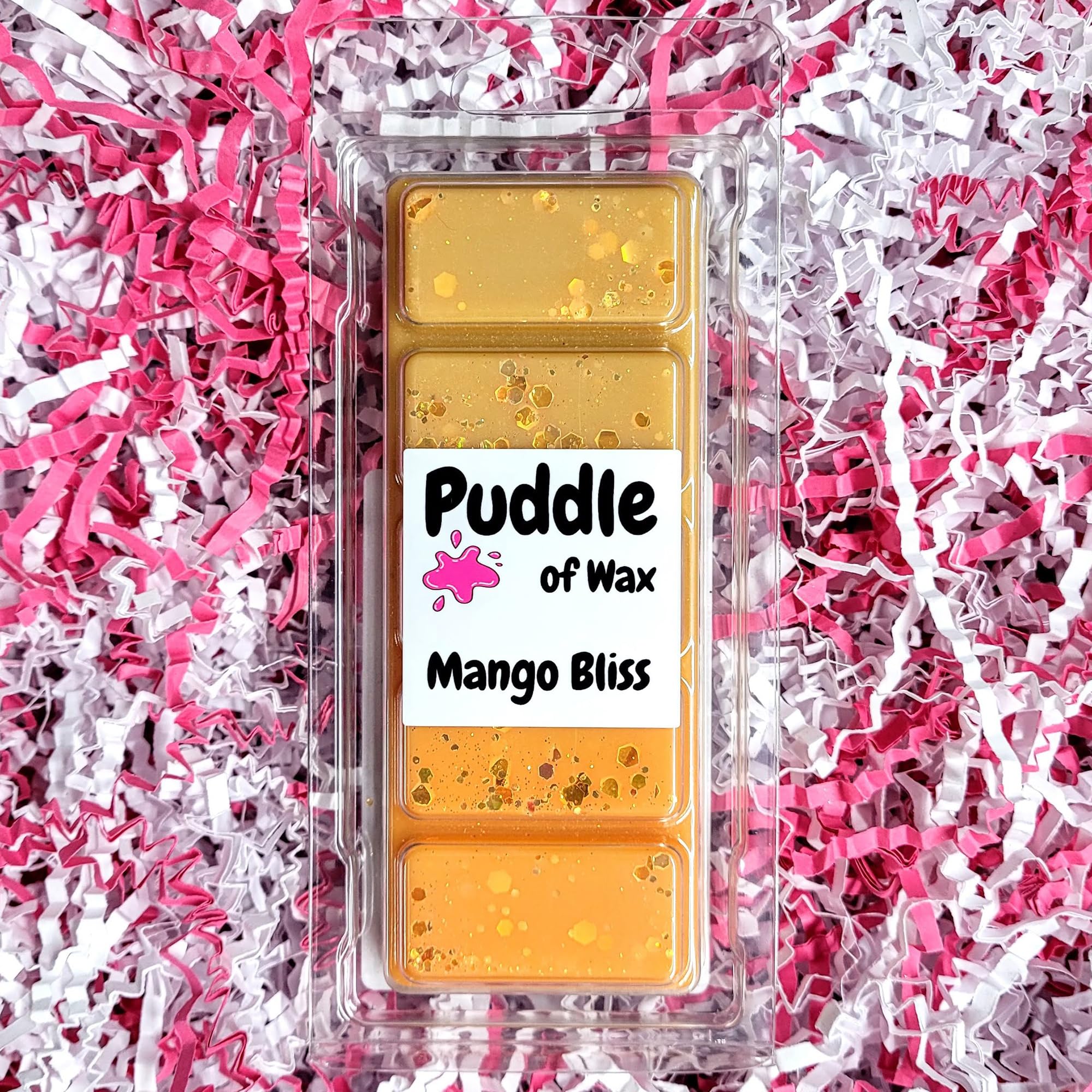 Puddle of Wax - Mango Bliss Soy Wax Melt Snap Bar - 50g - Fruity Scent - Vegan Friendly - Made in the UK