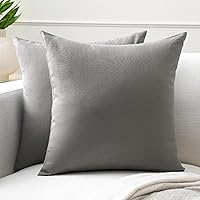 Vista 33 de Encasa XO Juego de 4 fundas de almohada de 24 x 24 pulgadas Sin relleno Fundas de almohada de algodón para sala de estar, cama, sofá, sofá