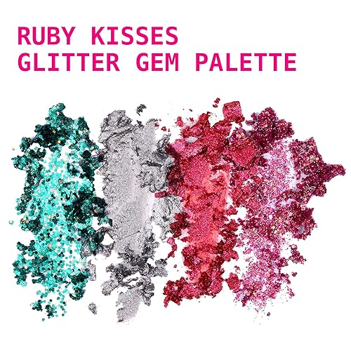 Miniatura 6 de Ruby Kisses Paleta de gemas con purpurina, 4 tonos altamente pigmentados, textura mantecosa, maquillaje de ojos de larga duración (Milky Way)
