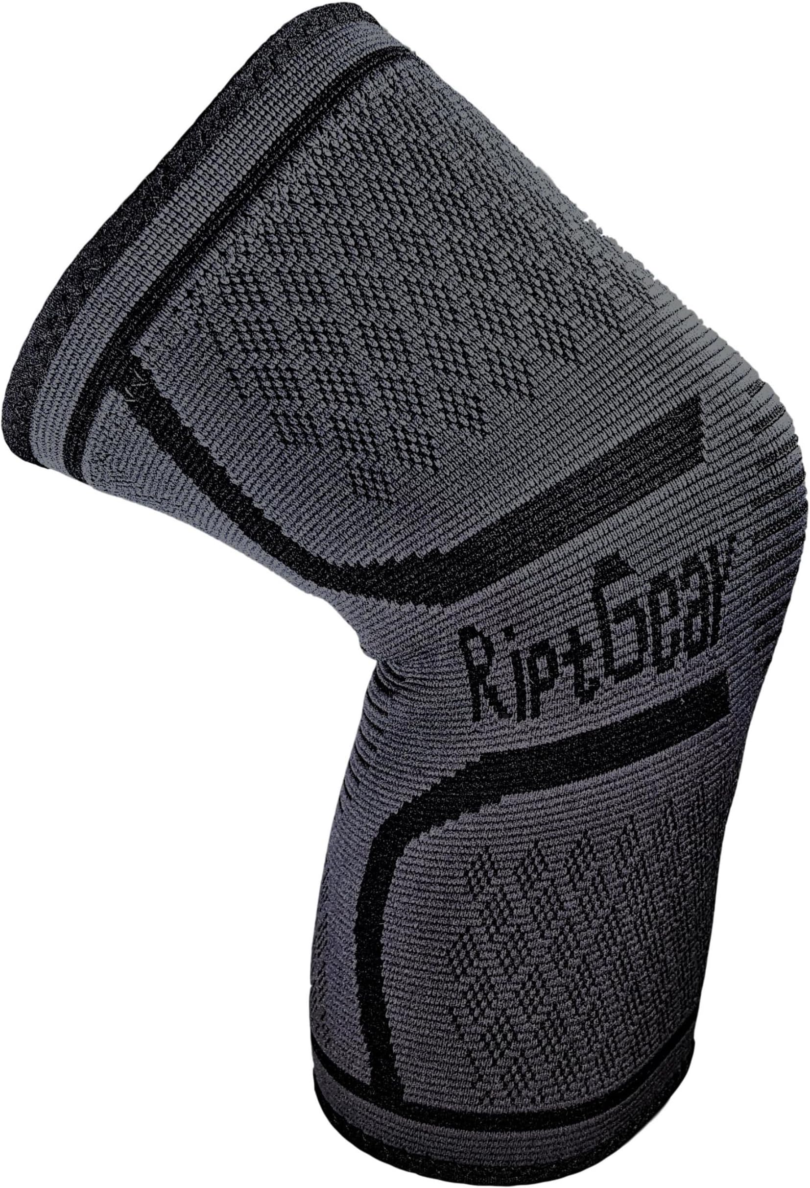 RiptGear Knee Compression Sleeve - Braces for Knee Pain - Compression for Arthritis, Meniscus Tear, Running, Walking - Support for Women and Men - Sleeves Weightlifting (Medium, Gray (1 Pack))