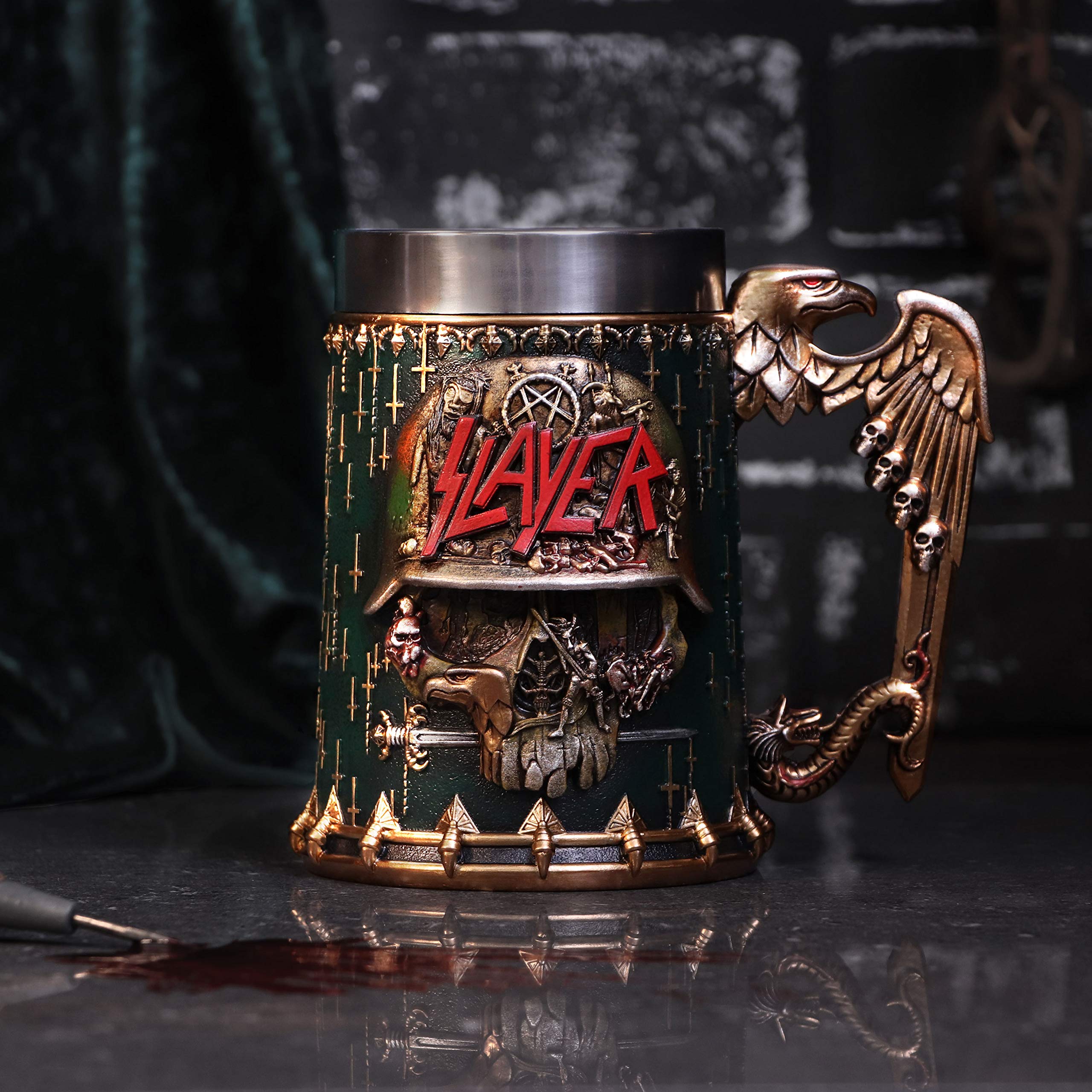 Nemesis Now Boccale con Licenza Ufficiale Slayer Eagle Helmet Skull Logo