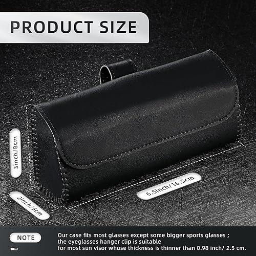 Miniatura 5 de Frienda 2 soportes para lentes de sol para visera de automóvil, organizador de visera de lentes con 2 paños de limpieza, accesorios interiores