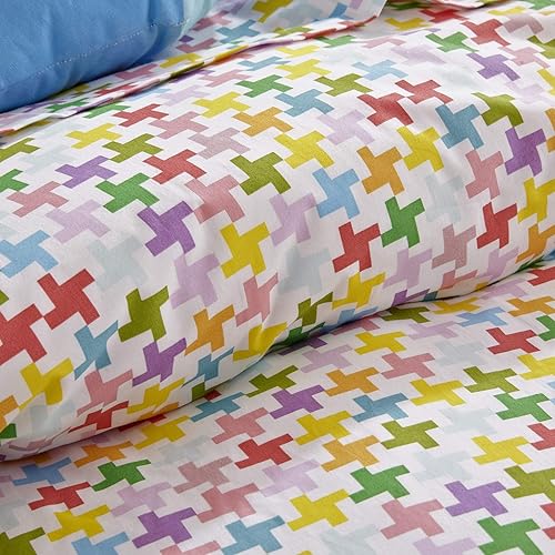 Miniatura 4 de Kid Made Modern Juego de edredón de pata de gallo arcoíris tamaño matrimonial