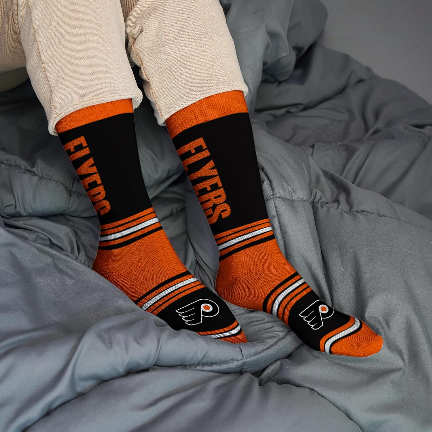 For Bare Feet NHL unisex-adult Go Team Dress Crew Sock