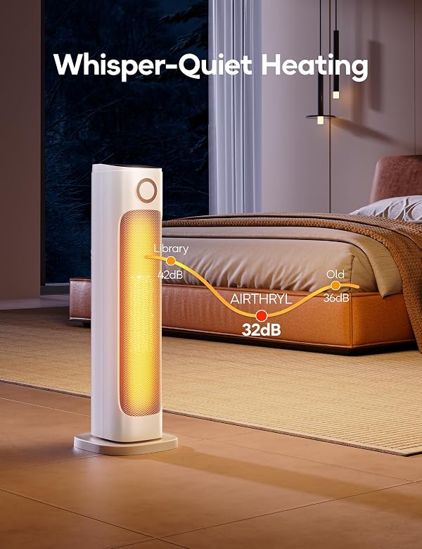 Electric Infrared Patio Heater Indoor Office Space Heating with Remote Control, 1500W, 15-Hour Timer, by AIRTHRYL - Image 9