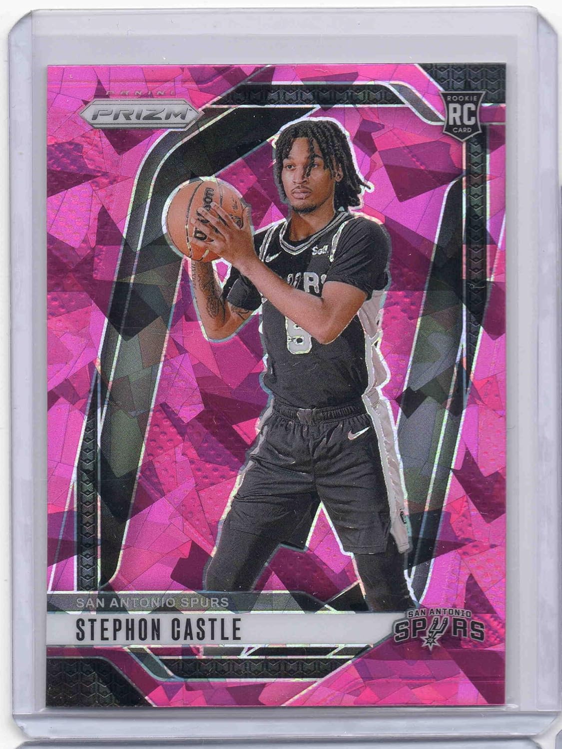 2024-25 Trading Card Prism Prisms Pink Ice #234 Stephon Castle - Rookie Year - San Antonio