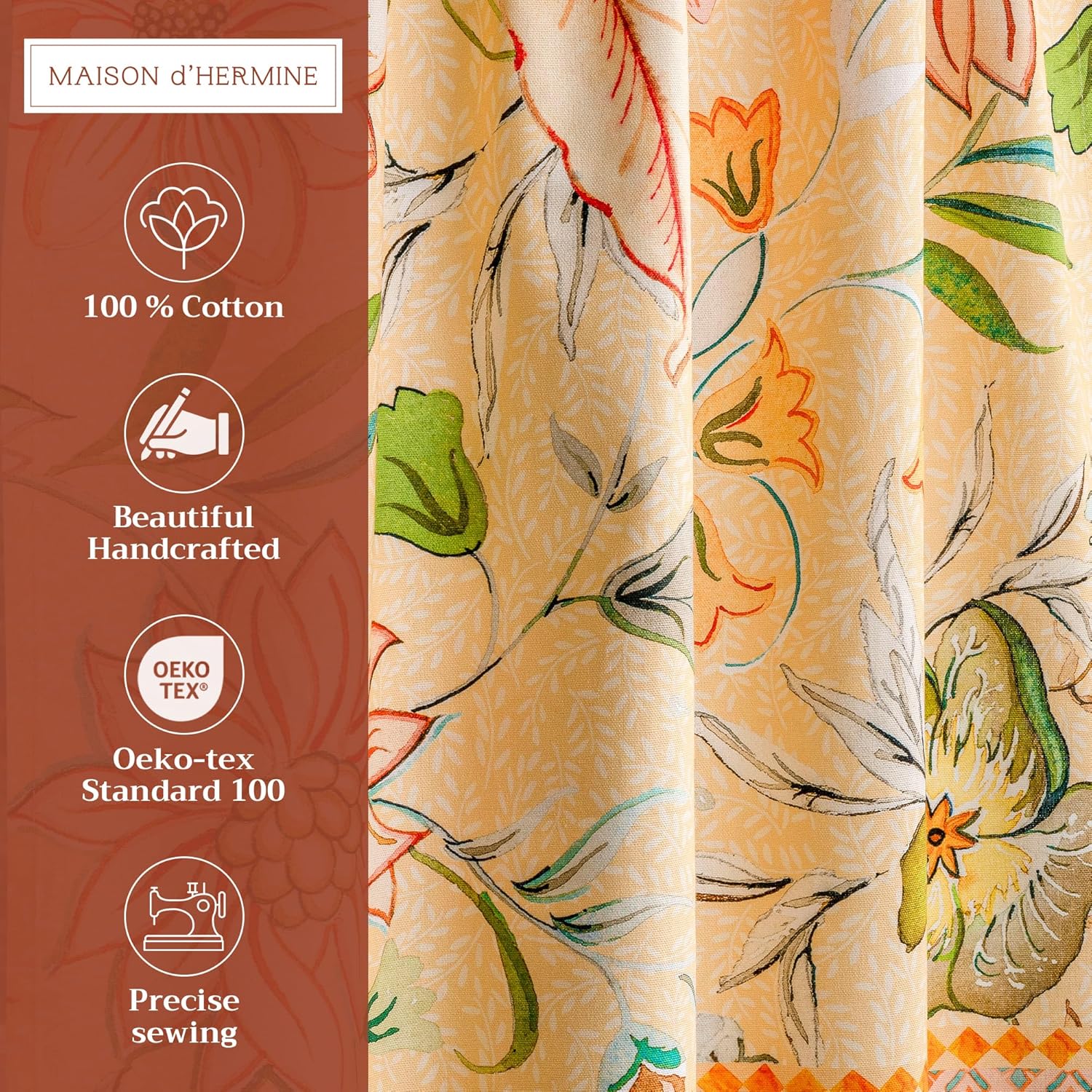 Maison d' Hermine Kitchen Curtain Set for Windows 100% Cotton Set of Kitchen Curtain Valance for Home [2 Tier (28"X36") and 1 Valance (56"X18")] Café Gifts for Mothers Day (Luxury Loft - Peach)