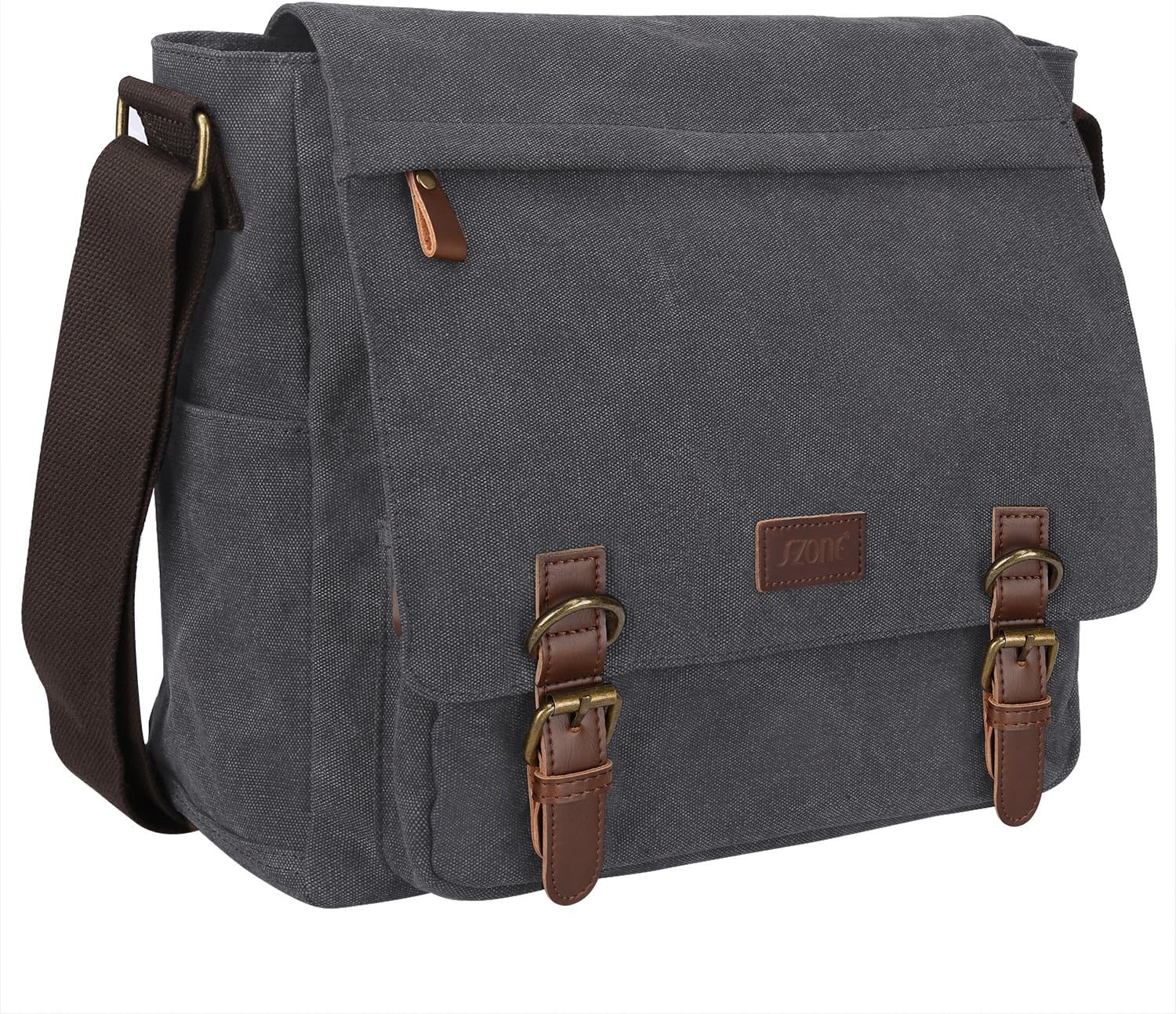 Large Men Crossbody Messenger Shoulder Bag Fit for 15.6 Inch Laptop Canvas Briefcase Satchel