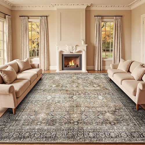 Lofus Non-Slip Washable Brown Area Rug 8x10