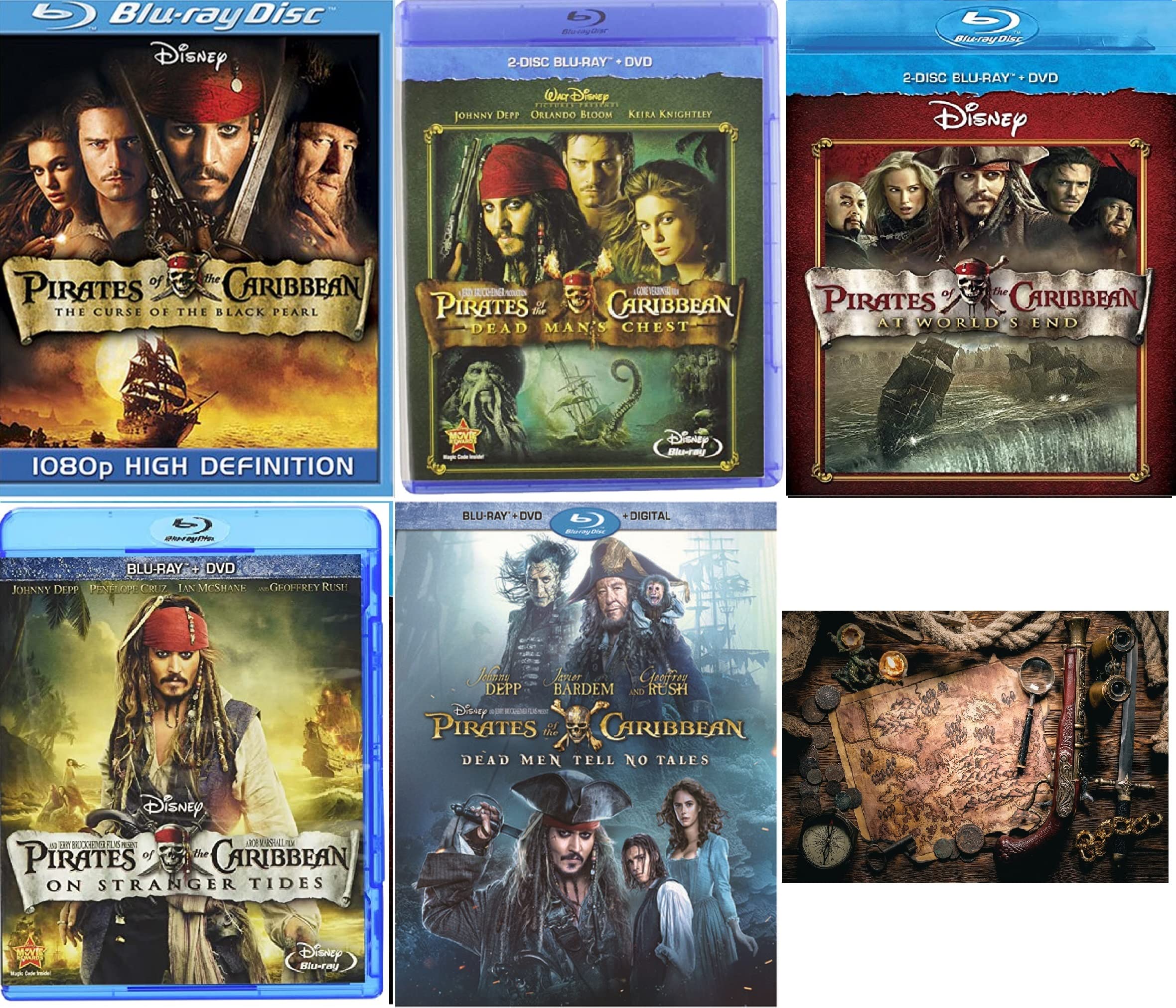 Amazon.com: Pirates of The Caribbean 5 Blu Ray Collection One 1