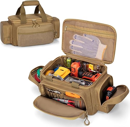 Pequeña bolsa de herramientas con parte inferior antifricción, bolsa táctica de 12 pulgadas para hombres, organizador de almacenamiento de