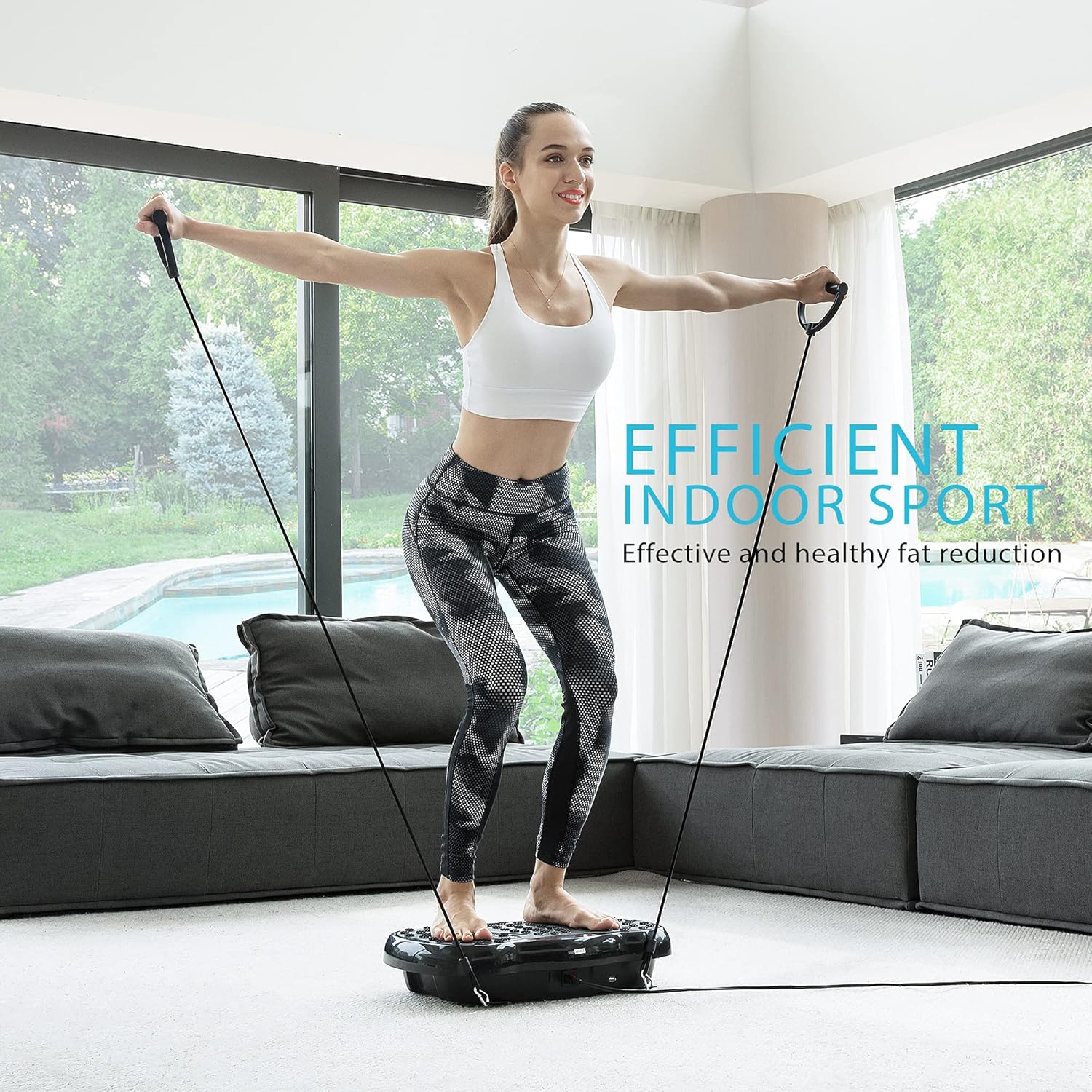 VIVOHOME 120 Levels Vibration Plate Exercise Machine, Remote Control, Resistance Bands Vibrating Platform Workout for Whole Body Weight Loss Toning Home Office : Sports & Outdoors