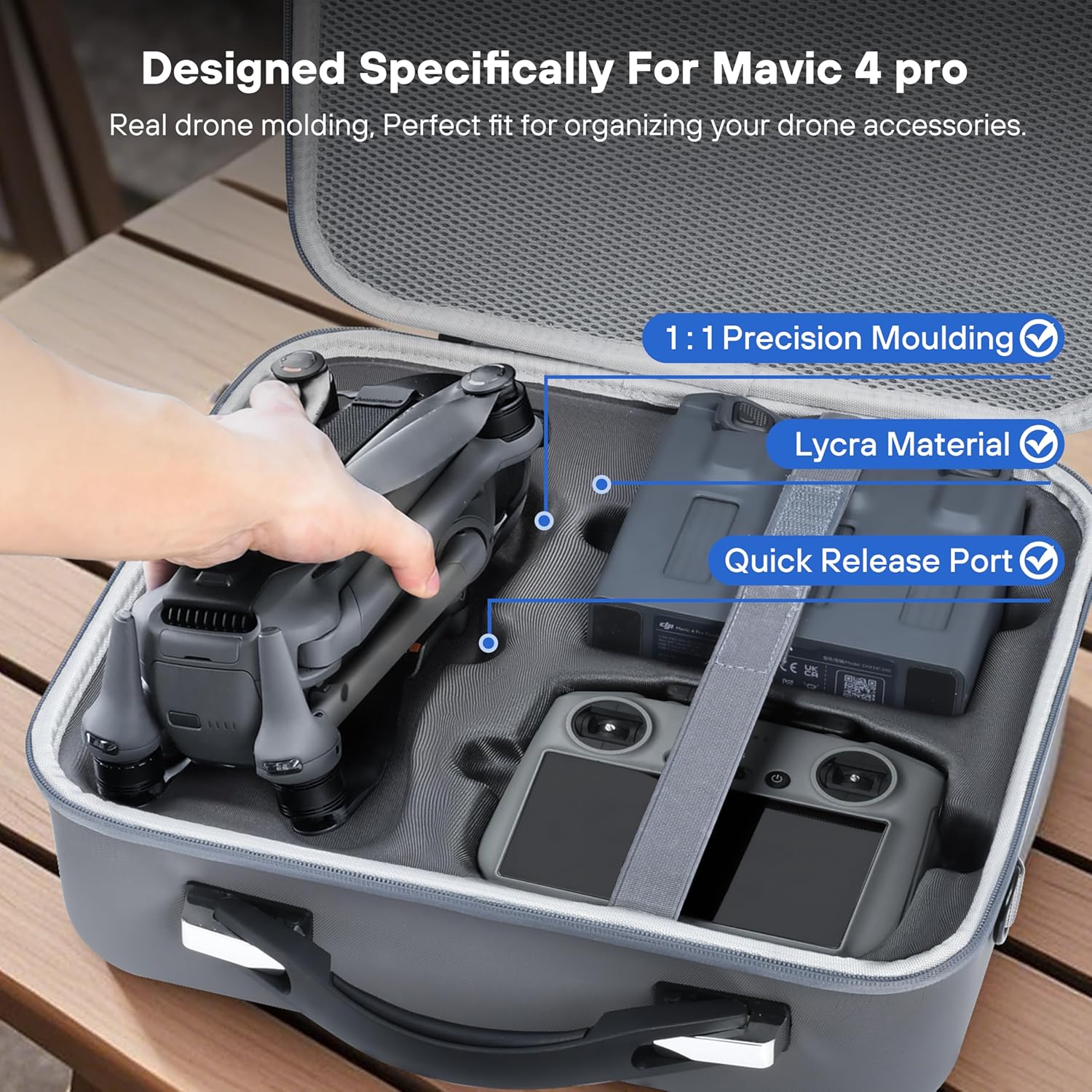 STARTRC Mavic 4 Pro Case, Portable Carrying Bag for DJI Mavic 4 Pro Fly More Combo with RC2 Controller Travel Storage for DJI Mavic 4 Pro Accessories,Battery Charging Hub - Image 4