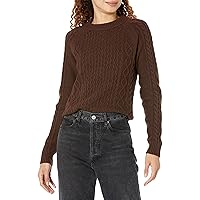 Amazon Essentials Maglione a Trecce Donna, Caffè